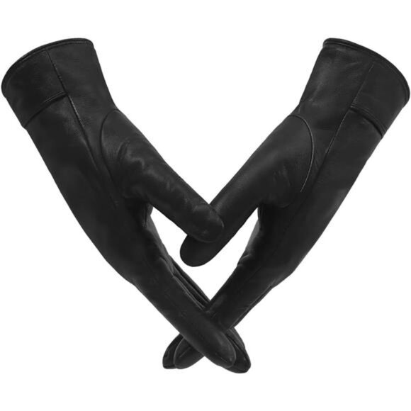 Women's Leather Gloves Winter Warm Cashmere Lining Glove Touch Screen